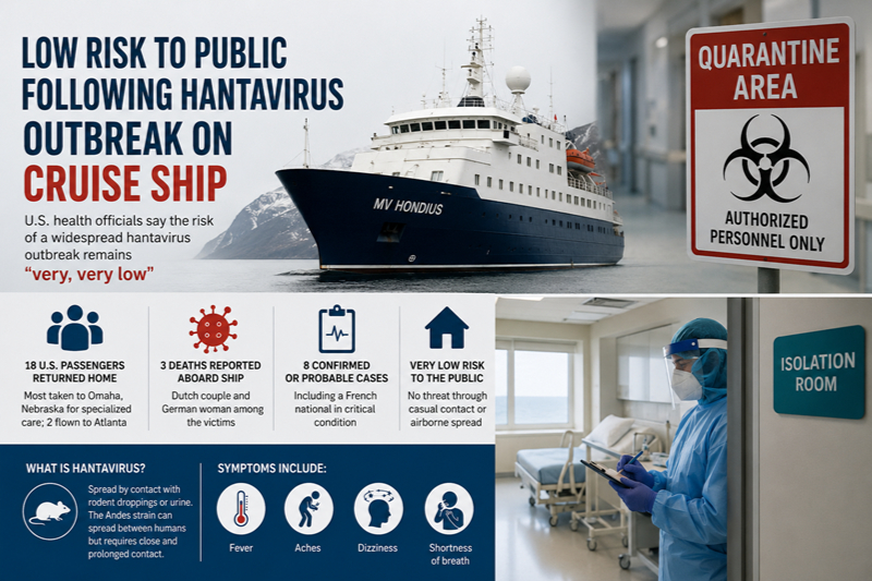 Low Risk to Public Following Hantavirus Outbreak on Cruise Ship, Officials Say